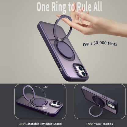 For iPhone 11 360-degree Rotating MagSafe Magnetic Holder Phone Case(Purple) by buy2fix