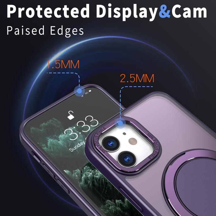 For iPhone 11 360-degree Rotating MagSafe Magnetic Holder Phone Case(Purple) by buy2fix