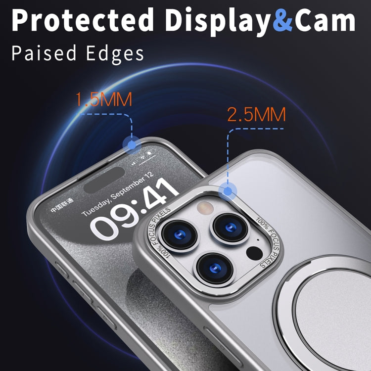 For iPhone 11 Pro Max 360-degree Rotating MagSafe Magnetic Holder Phone Case(Titanium Grey) by buy2fix