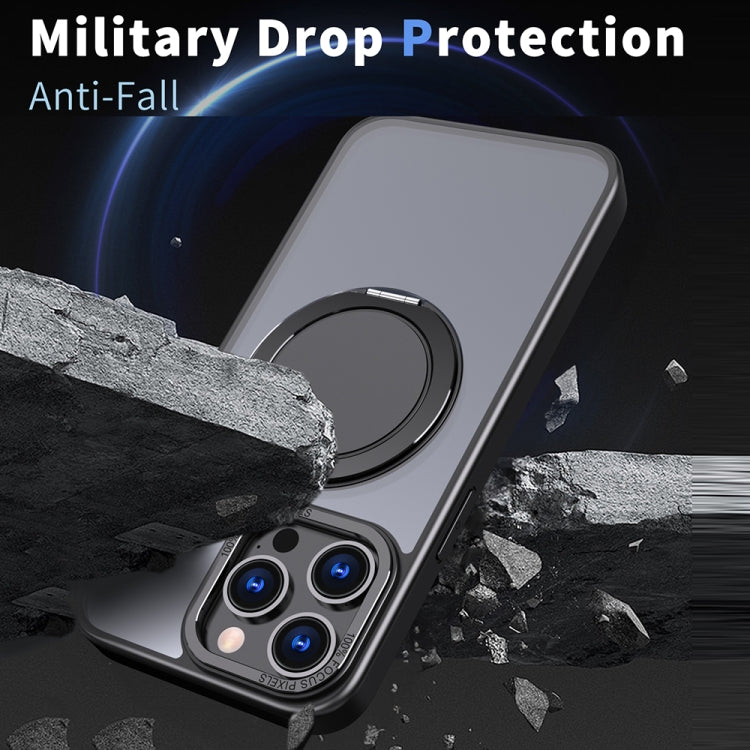 For iPhone 12 Pro 360-degree Rotating MagSafe Magnetic Holder Phone Case(Black) by buy2fix