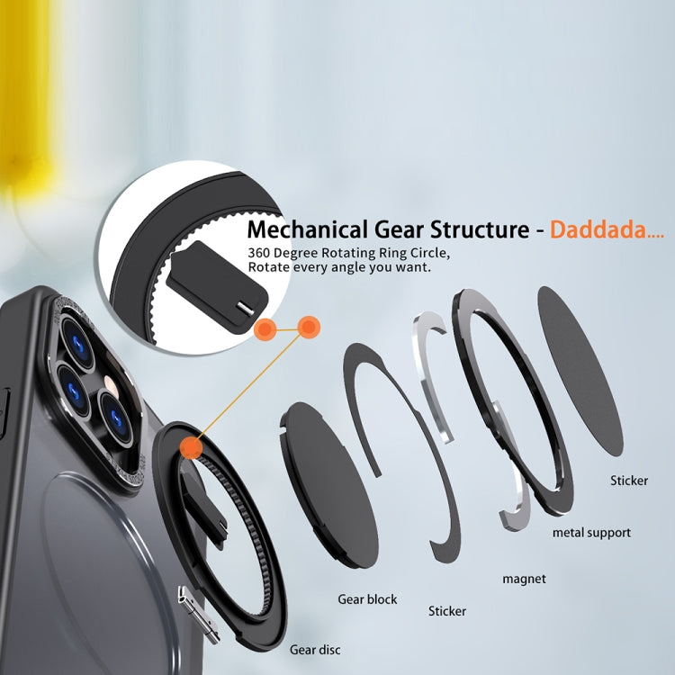 For iPhone 12 Pro 360-degree Rotating MagSafe Magnetic Holder Phone Case(Black) by buy2fix