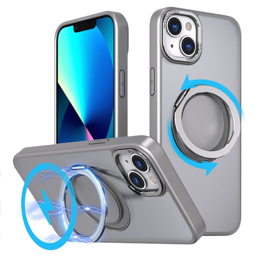 For iPhone 13 360-degree Rotating MagSafe Magnetic Holder Phone Case(Titanium Grey) - iPhone 13 Cases by buy2fix | Online Shopping UK | buy2fix