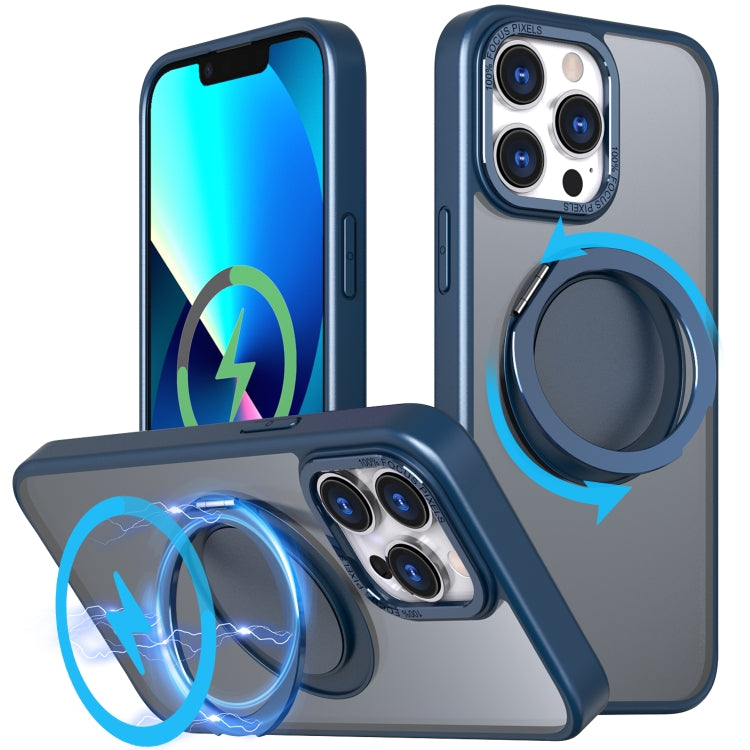 For iPhone 13 Pro 360-degree Rotating MagSafe Magnetic Holder Phone Case(Navy Blue) - iPhone 13 Pro Cases by buy2fix | Online Shopping UK | buy2fix