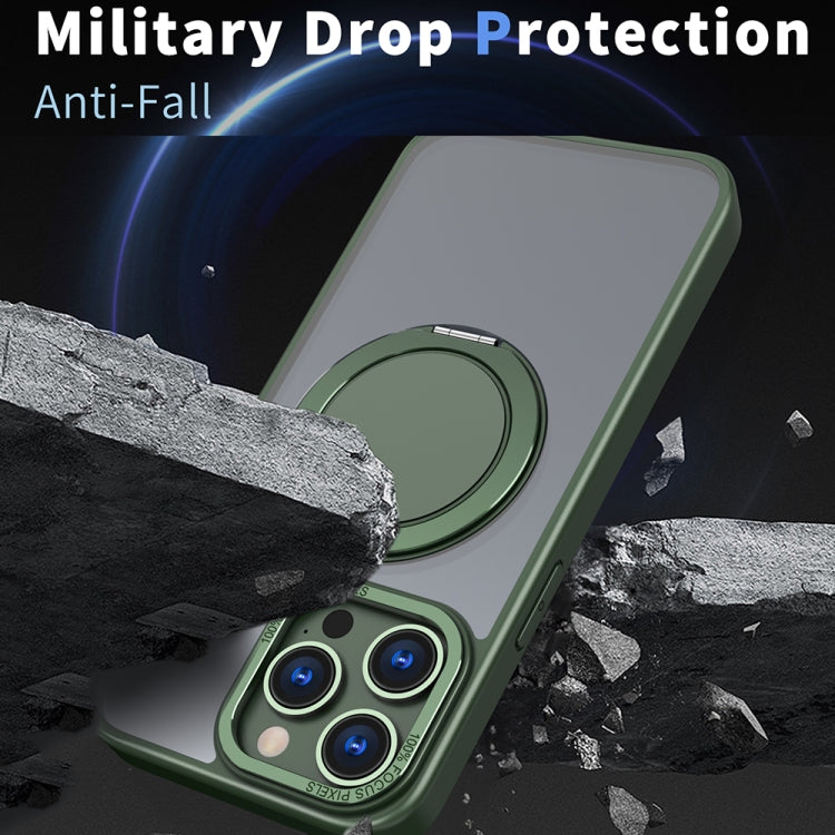 For iPhone 14 Pro Max 360-degree Rotating MagSafe Magnetic Holder Phone Case(Green) - iPhone 14 Pro Max Cases by buy2fix | Online Shopping UK | buy2fix