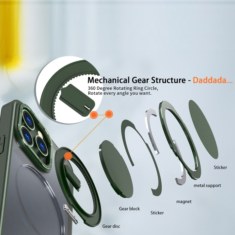 For iPhone 14 Pro Max 360-degree Rotating MagSafe Magnetic Holder Phone Case(Green) - iPhone 14 Pro Max Cases by buy2fix | Online Shopping UK | buy2fix