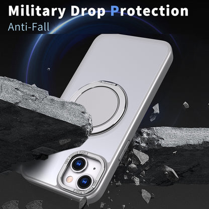 For iPhone 15 360-degree Rotating MagSafe Magnetic Holder Phone Case(Titanium Grey) - iPhone 15 Cases by buy2fix | Online Shopping UK | buy2fix