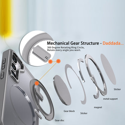For Samsung Galaxy S23+ 5G 360-degree Rotating MagSafe Magnetic Holder Phone Case(Titanium Grey) - Galaxy S23+ 5G Cases by buy2fix | Online Shopping UK | buy2fix