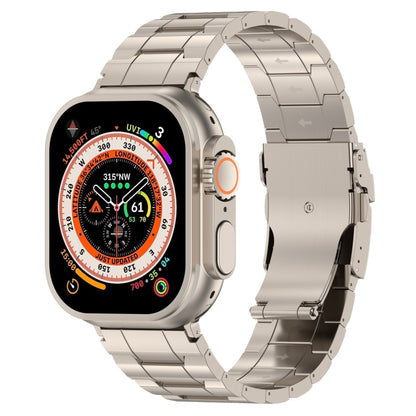For Apple Watch Ultra 49mm Safety Buckle Trapezoid Titanium Steel Watch Band(Titanium) by buy2fix