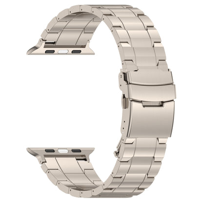 For Apple Watch Series 5 40mm Safety Buckle Trapezoid Titanium Steel Watch Band(Titanium) - Watch Bands by buy2fix | Online Shopping UK | buy2fix