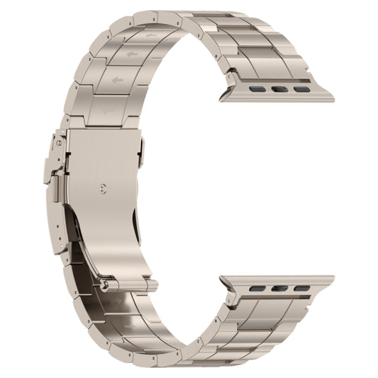For Apple Watch 38mm Safety Buckle Trapezoid Titanium Steel Watch Band(Titanium) - Watch Bands by buy2fix | Online Shopping UK | buy2fix