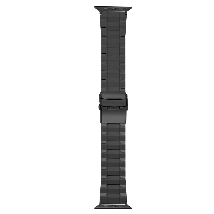 For Apple Watch 38mm Safety Buckle Trapezoid Titanium Steel Watch Band(Titanium) - Watch Bands by buy2fix | Online Shopping UK | buy2fix