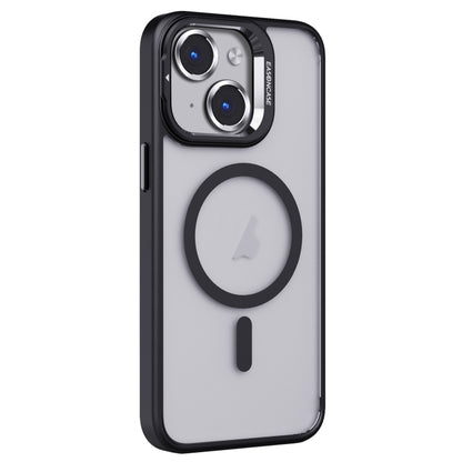 For iPhone 15 Invisible Lens Holder PC + TPU Frosted MagSafe Phone Case(Black) - iPhone 15 Cases by buy2fix | Online Shopping UK | buy2fix
