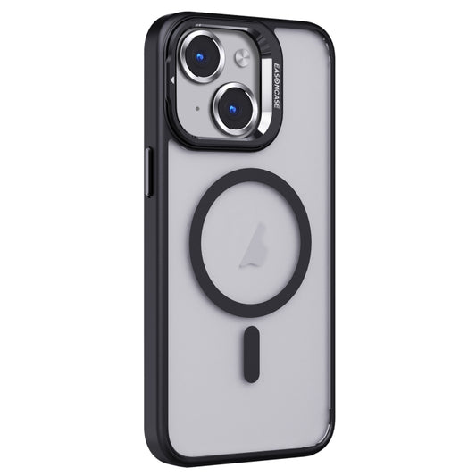 For iPhone 15 Invisible Lens Holder PC + TPU Frosted MagSafe Phone Case(Black) - iPhone 15 Cases by buy2fix | Online Shopping UK | buy2fix
