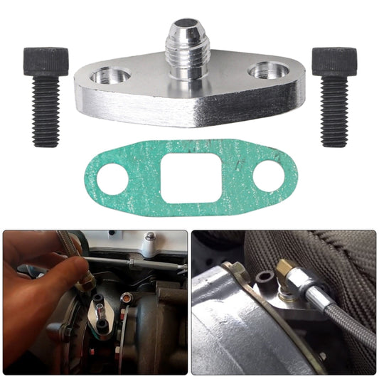 For T3 T4 T04E GT42 Car Turbine Oil Supply Pipe Flange Gasket AN4 Joint Adapter - Others by buy2fix | Online Shopping UK | buy2fix