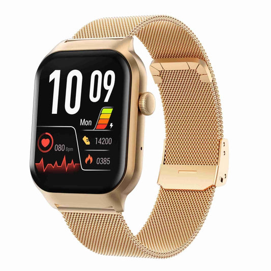 2.01 inch Milanese Steel Strap Bluetooth Call Smart Watch Support Heart Rate Monitoring / Non-invasive Blood Sugar(Gold) by buy2fix