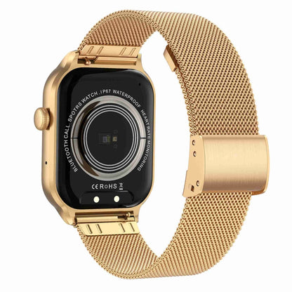 2.01 inch Milanese Steel Strap Bluetooth Call Smart Watch Support Heart Rate Monitoring / Non-invasive Blood Sugar(Gold) by buy2fix
