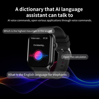 2.01 inch Leather Strap Bluetooth Call Smart Watch Support Heart Rate Monitoring / Non-invasive Blood Sugar(Black) by buy2fix