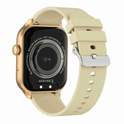 2.01 inch Silicone Strap Bluetooth Call Smart Watch Support Heart Rate Monitoring / Non-invasive Blood Sugar(Light Yellow) by buy2fix