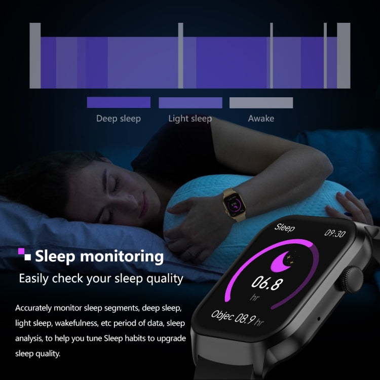 2.01 inch Silicone Strap Bluetooth Call Smart Watch Support Heart Rate Monitoring / Non-invasive Blood Sugar(Light Yellow) by buy2fix