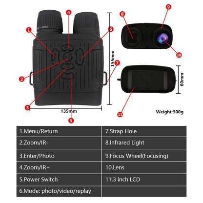 NV7000 Outdoor Hunting 2.7K HD Binocular Infrared Night Vision Device - Binoculars by buy2fix | Online Shopping UK | buy2fix