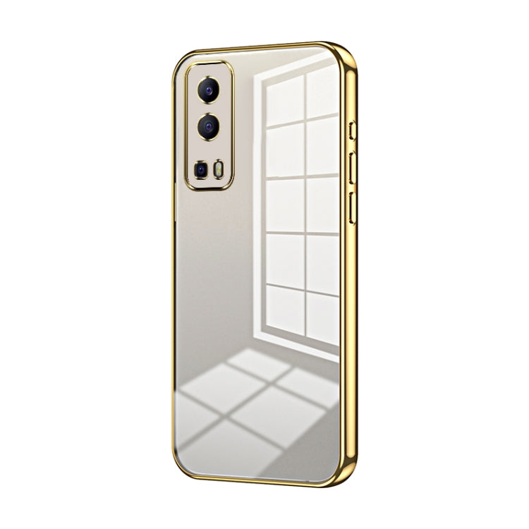 For vivo Y72 5G / iQOO Z3 / Y75s Transparent Plating Fine Hole Phone Case(Gold) - vivo Cases by buy2fix | Online Shopping UK | buy2fix