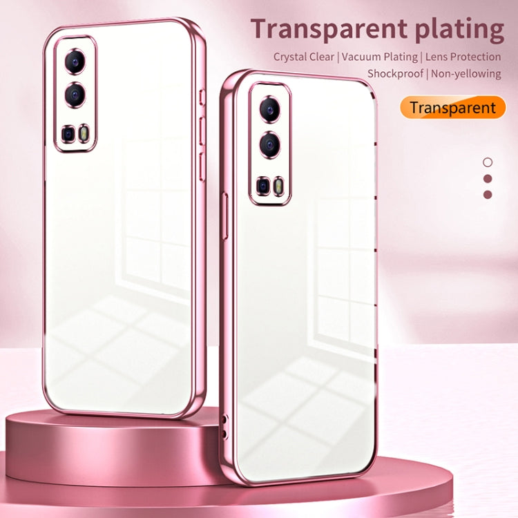 For vivo Y72 5G / iQOO Z3 / Y75s Transparent Plating Fine Hole Phone Case(Gold) - vivo Cases by buy2fix | Online Shopping UK | buy2fix