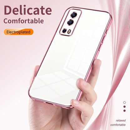 For vivo Y72 5G / iQOO Z3 / Y75s Transparent Plating Fine Hole Phone Case(Gold) - vivo Cases by buy2fix | Online Shopping UK | buy2fix