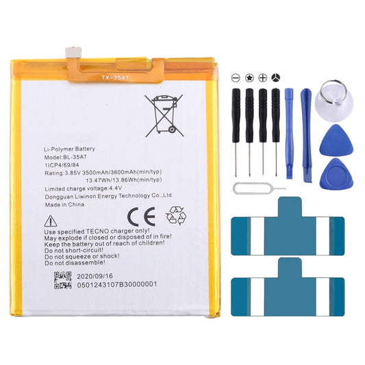 For Tecno Phantom 8 AX8 AX7 Battery Replacement BL-35AT 3500mAh - Others by buy2fix | Online Shopping UK | buy2fix