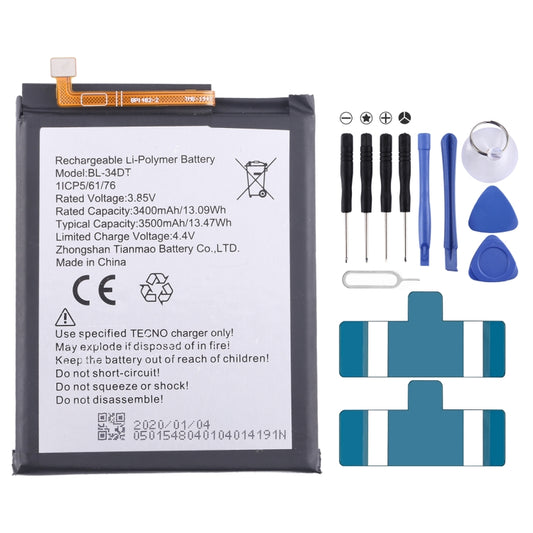 For Tecno Phantom 9 / Camon 12 Pro Battery Replacement BL-34DT 3500mAh - Others by buy2fix | Online Shopping UK | buy2fix