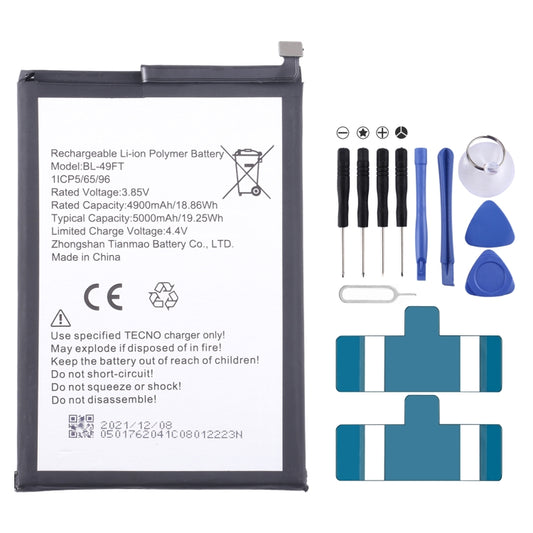 For Tecno Pop 4 / Camon 15 Battery Replacement BL-49FT 5000mAh - Others by buy2fix | Online Shopping UK | buy2fix