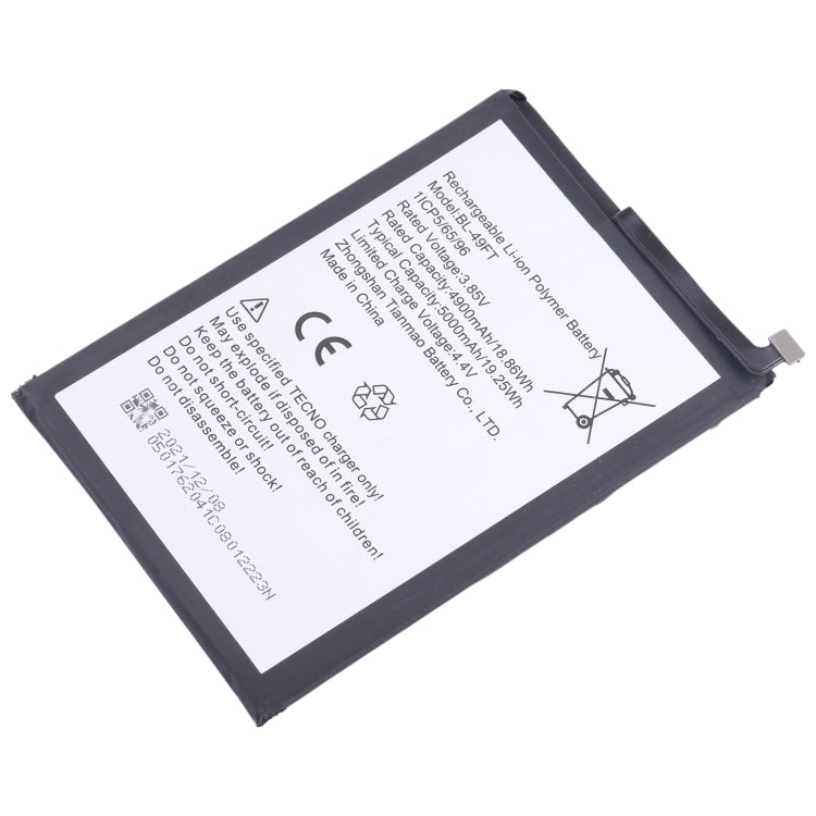 For Tecno Pop 4 / Camon 15 Battery Replacement BL-49FT 5000mAh - Others by buy2fix | Online Shopping UK | buy2fix