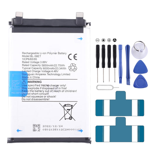 For Tecno BL-58ET Battery Replacement 4900mAh - Others by buy2fix | Online Shopping UK | buy2fix