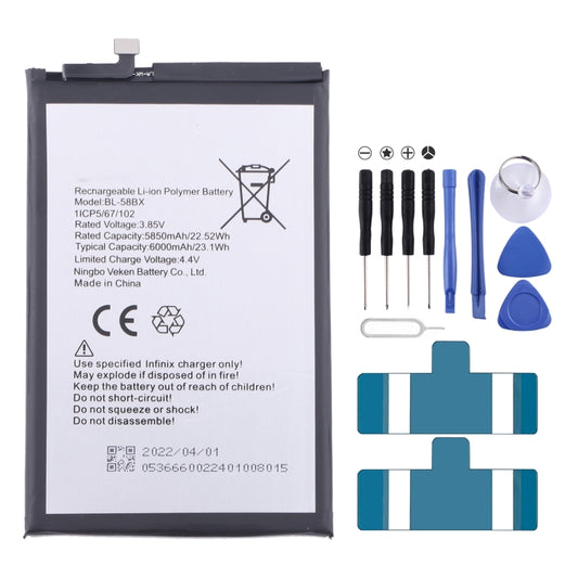 For Infinix Hot 9 Play / Hot 10 Play Battery Replacement BL-58BX 6000mAh - Others by buy2fix | Online Shopping UK | buy2fix