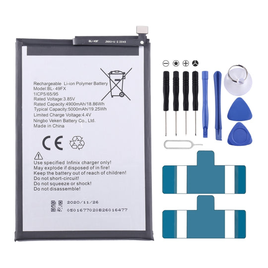 For Infinix Smart 6 / X6511 / X6511B Battery Replacement BL-49FX 5000mAh