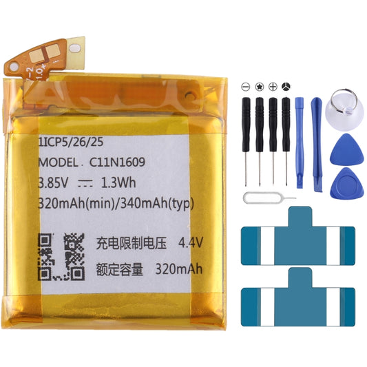 For ASUS Zenwatch 3 WI503Q Battery Replacement C11N1609 340mAh - For Watch by buy2fix | Online Shopping UK | buy2fix