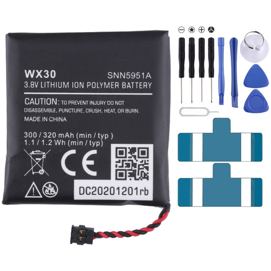 For Motorola Moto 360 1st-Gen SNN5951A Battery Replacement WX30 300mAh - For Watch by buy2fix | Online Shopping UK | buy2fix