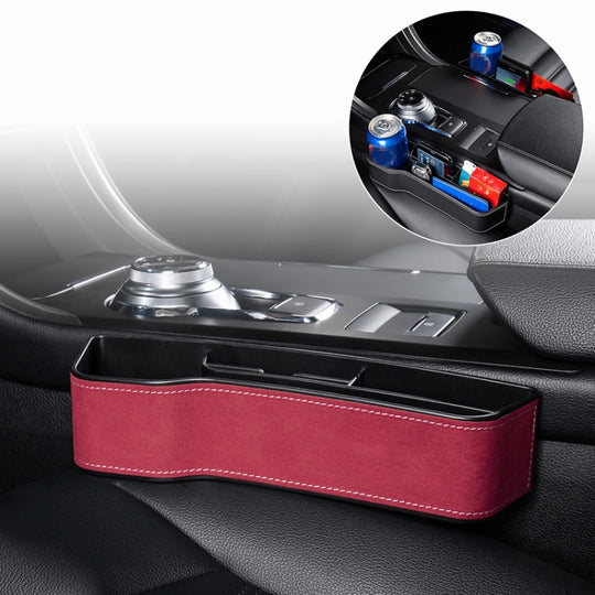 Car Multi-functional Console Box Cup Holder Seat Gap Side Storage Box, Frizzled Feather Style, Color:Red(Main Driver Seat)