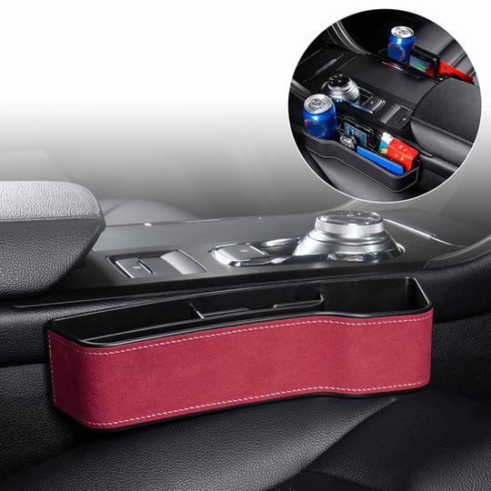 Car Multi-functional Console Box Cup Holder Seat Gap Side Storage Box, Frizzled Feather Style, Color:Red(Front Passenger Seat)