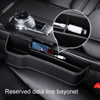 Car Multi-functional Console Box Cup Holder Seat Gap Side Storage Box, Leather Style, Color:Black(Main Driver Seat) by buy2fix