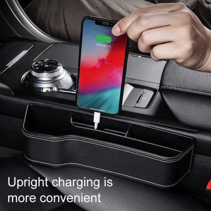 Car Multi-functional Console Box Cup Holder Seat Gap Side Storage Box, Leather Style, Color:Black(Front Passenger Seat) by buy2fix