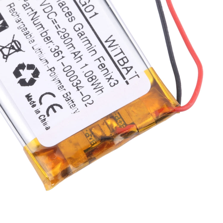 For Garmin Fenix 3 / F3 HR Sports Watch  Battery Replacement 361-00034-02 290mAh - For Watch by buy2fix | Online Shopping UK | buy2fix