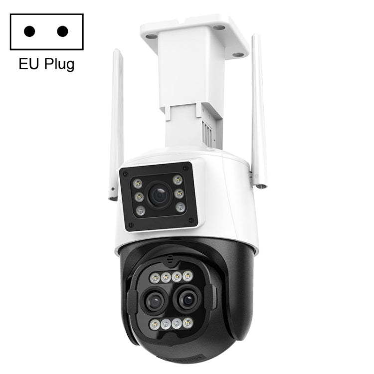 QX103 Humanoid Recognition AI Alarm WiFi Dome Triple IP Camera(EU Plug) by buy2fix