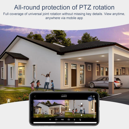 QX103 Humanoid Recognition AI Alarm WiFi Dome Triple IP Camera(EU Plug) by buy2fix
