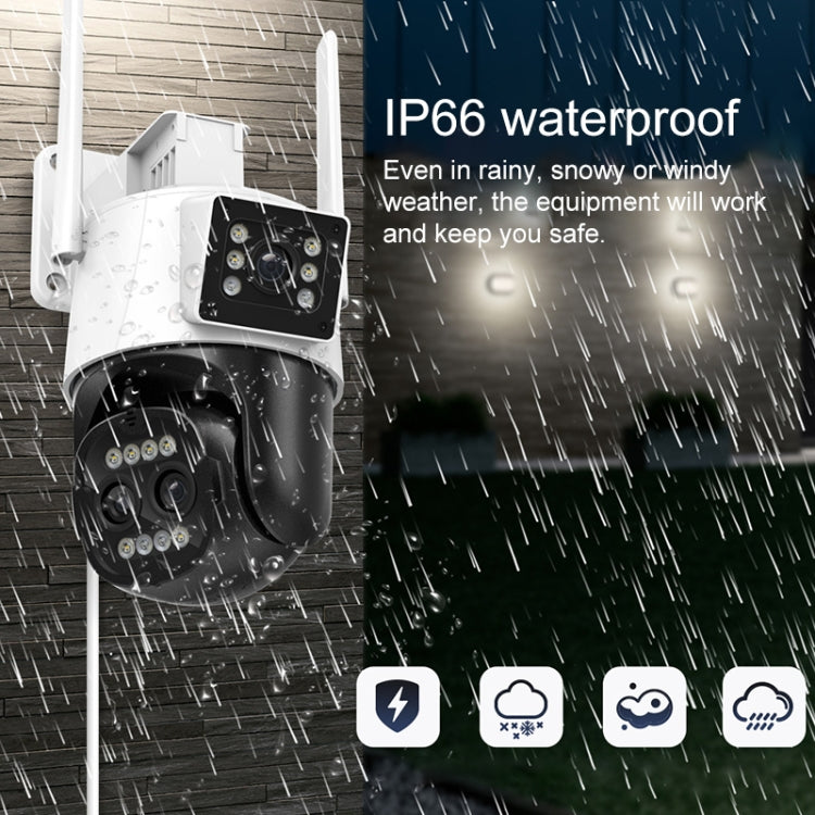 QX103 Humanoid Recognition AI Alarm WiFi Dome Triple IP Camera(EU Plug) by buy2fix