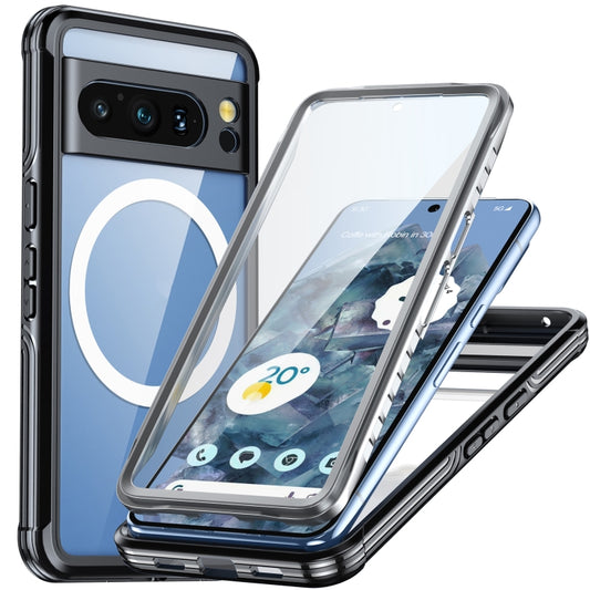For Google Pixel 8 Pro Life Waterproof MagSafe Phone Case(Black) - Google Cases by buy2fix | Online Shopping UK | buy2fix