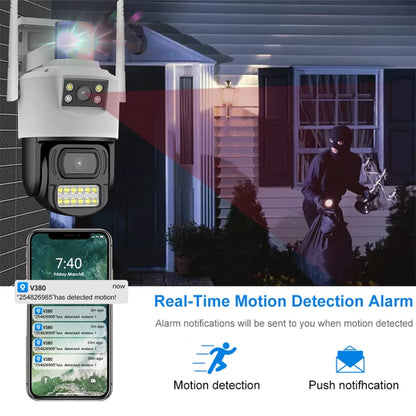 QX105 2MP Outdoor Waterproof WiFi Dual Lens Surveillance Camera(US Plug) by buy2fix