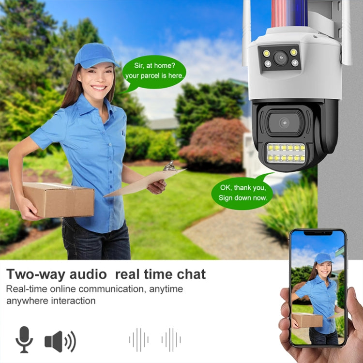 QX105 2MP Outdoor Waterproof WiFi Dual Lens Surveillance Camera(US Plug) by buy2fix