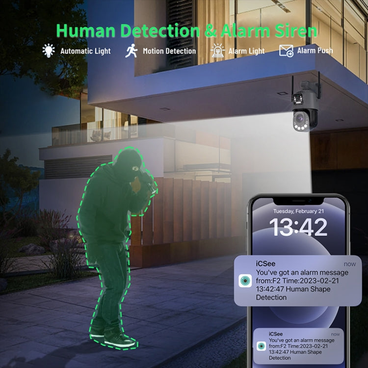 QX109 Dual Lens Smart HD Dome WiFi Camera(AU Plug) by buy2fix