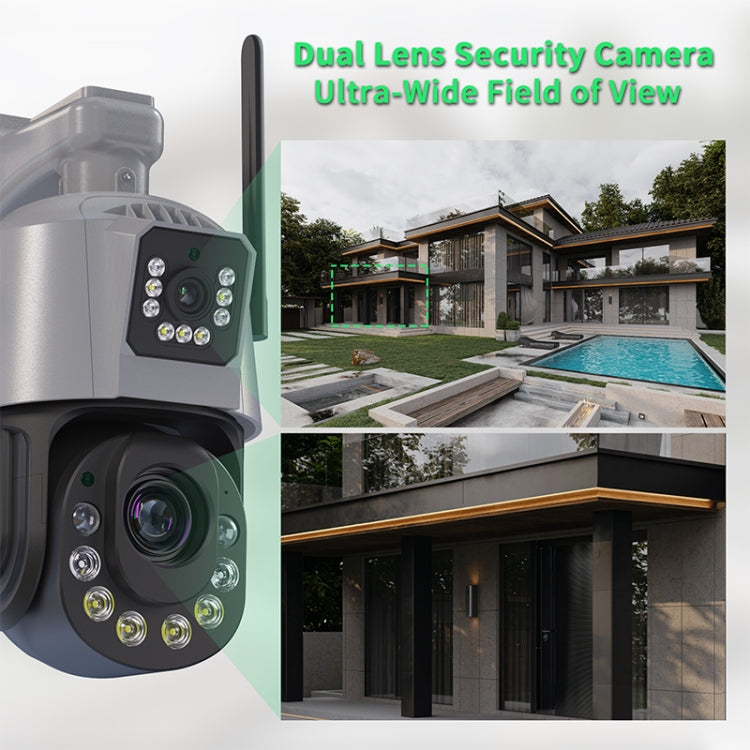 QX109 Dual Lens Smart HD Dome WiFi Camera(EU Plug) by buy2fix