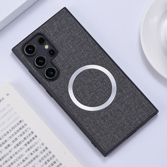 For Samsung Galaxy S24 Ultra 5G CD Magsafe Magnetic Cloth Texture Phone Case(Grey)